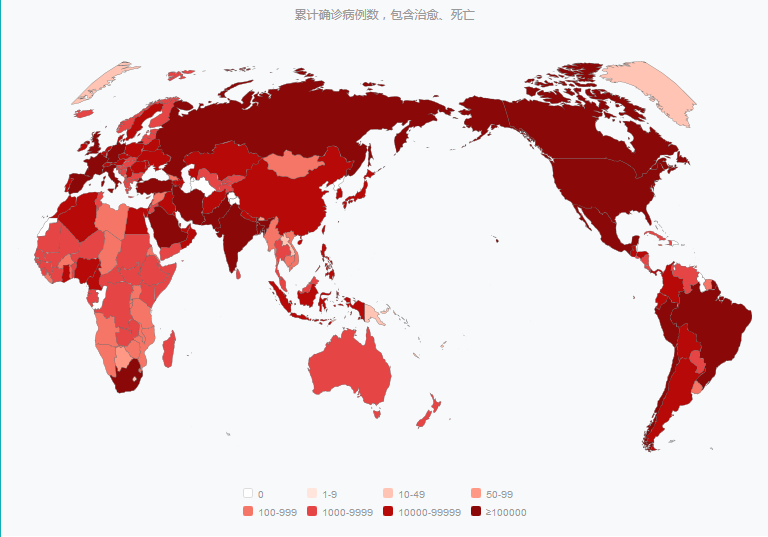 新冠疫情全球地圖